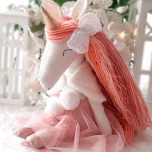 Sweet handmade Unicorn Princess Doll, one of a kind magical gift for little girl